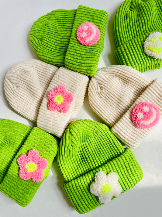Lime Tufted Beanies