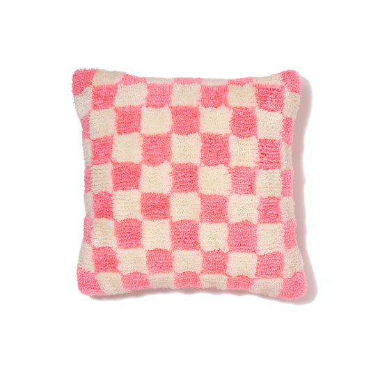 Pink Check Pillow