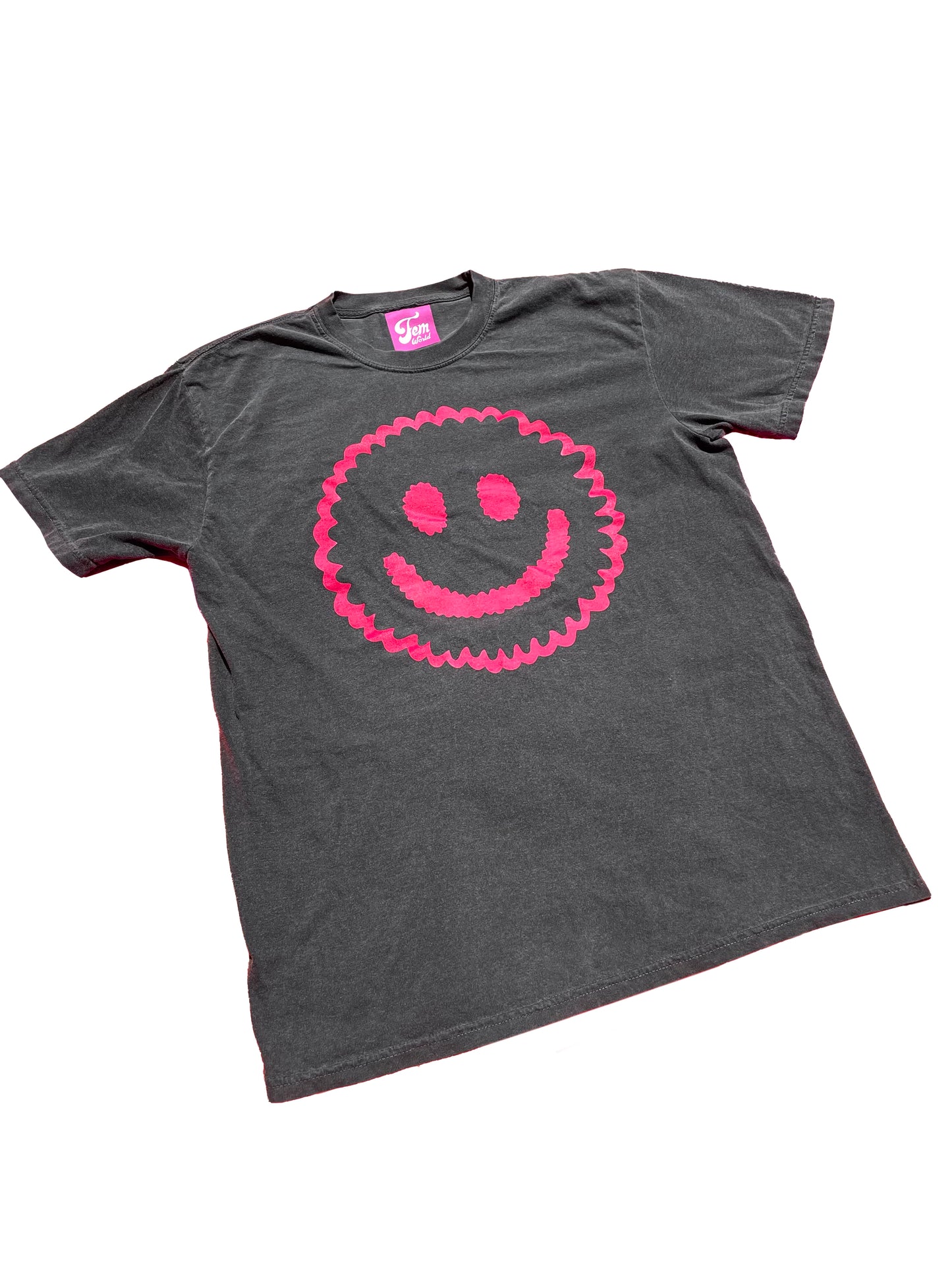 Tufted Happy Screen Printed T-Shirt